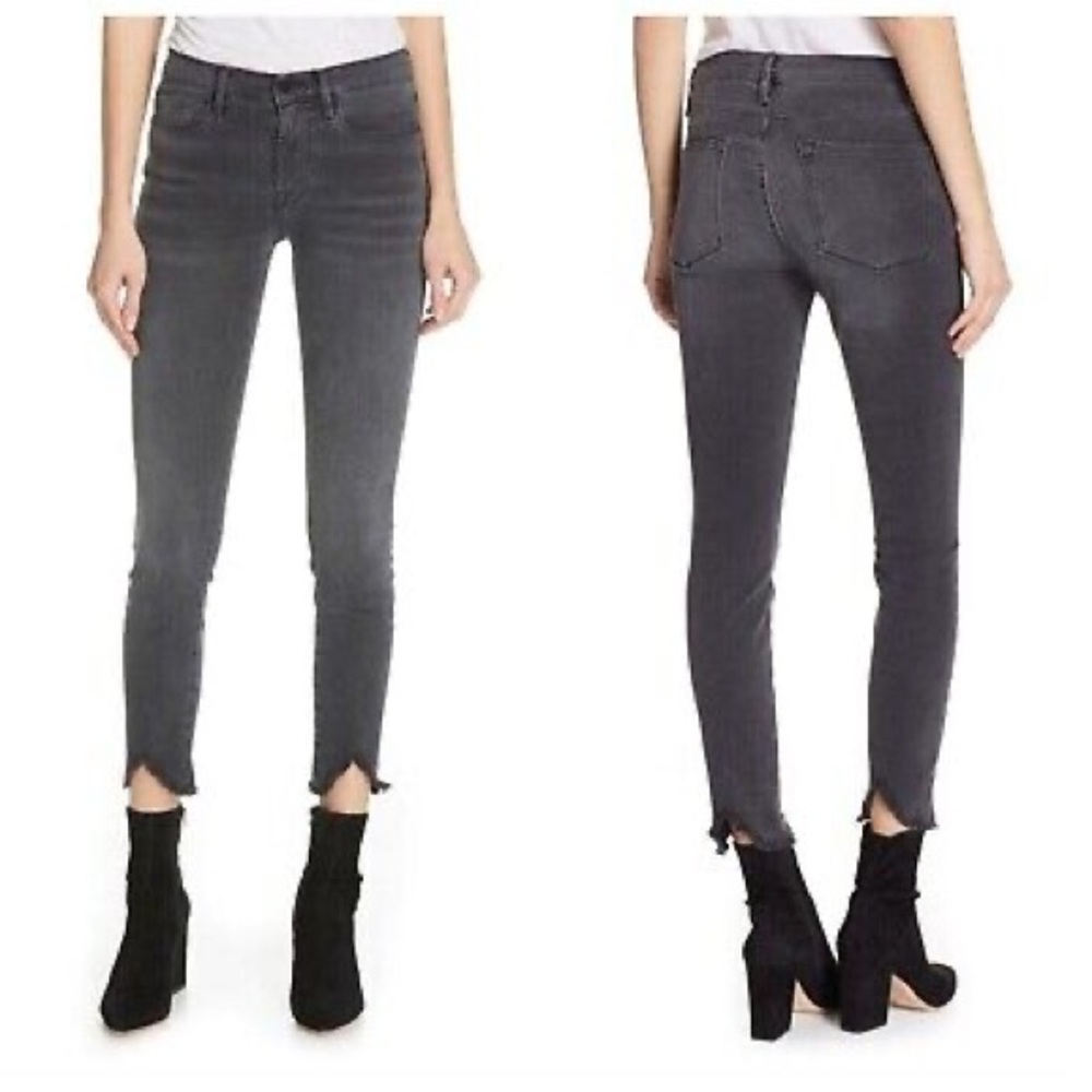 Frame Le Skinny de-Jeanne double triangle raw hem crop